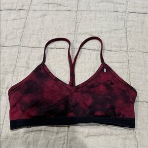 NOBULL Burgundy & Black Tie-Dye Sports Bra size M